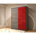 Dressing Tapitat Regal Gri cu usa tapitata Rosie 150x200 cm