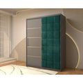 Dressing Tapitat Regal Gri cu usa tapitata Verde 150x200 cm