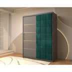 Dressing Tapitat Regal Gri cu usa tapitata Verde 150x200 cm