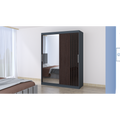 Dressing Viva 150 cm x 200 cm cu oglinda Gri cu usi glisante Wenghe Ornament Negru