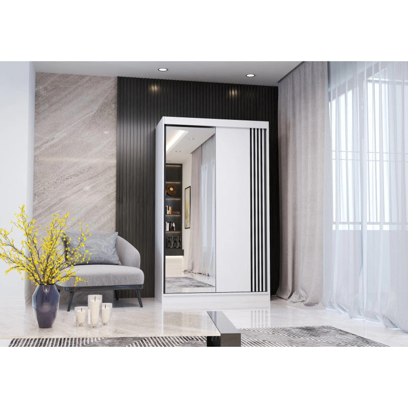 Dressing Viva alb, 120x200x61 cm, Usi culisante