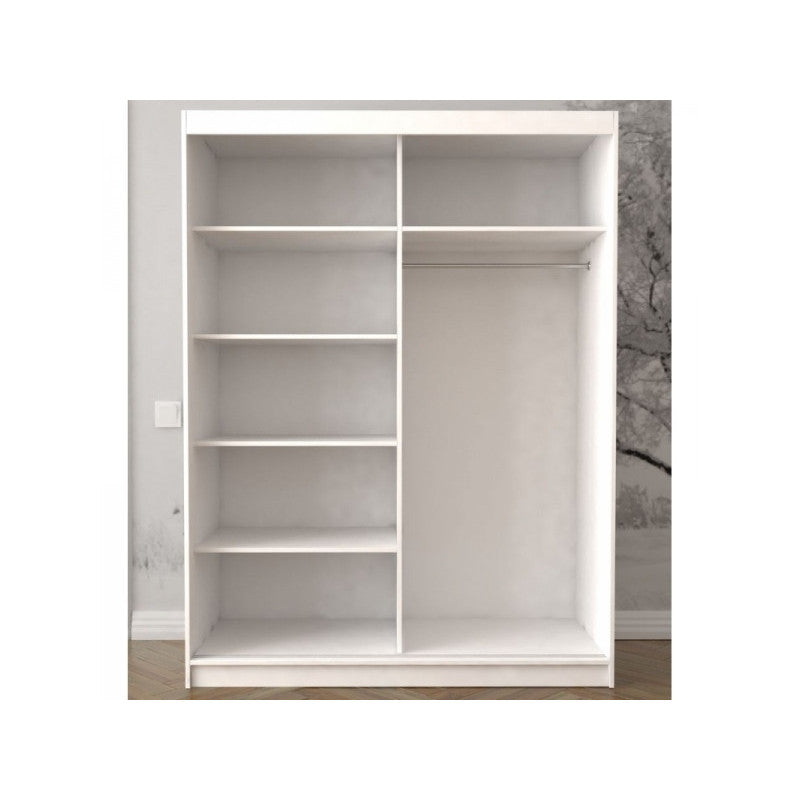 Dressing Viva Sonoma cu oglinda 200 x 200 cm cu usi glisante Sonoma si Ornamente Negre