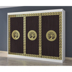 Dulap Dormitor Clara Alb 250 x 200 cm cu usi Glisante Wenge