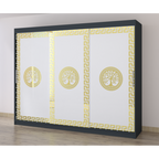 Dulap Dormitor Clara Gri 250 x 200 cm cu usi Glisante Albe