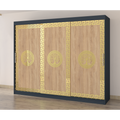 Dulap Dormitor Clara Gri 250 x 200 cm cu usi Glisante Sonoma