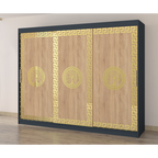 Dulap Dormitor Clara Gri 250 x 200 cm cu usi Glisante Sonoma