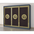 Dulap Dormitor Clara Gri 250 x 200 cm cu usi Glisante Wenge