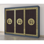 Dulap Dormitor Clara Gri 250 x 200 cm cu usi Glisante Wenge