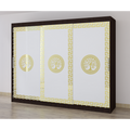 Dulap Dormitor Clara Wenge 250 x 200 cm cu usi Glisante Albe