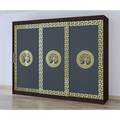 Dulap Dormitor Clara Wenge 250 x 200 cm cu usi Glisante Gri