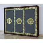 Dulap Dormitor Clara Wenge 250 x 200 cm cu usi Glisante Gri