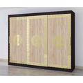 Dulap Dormitor Clara Wenge 250 x 200 cm cu usi Glisante Sonoma