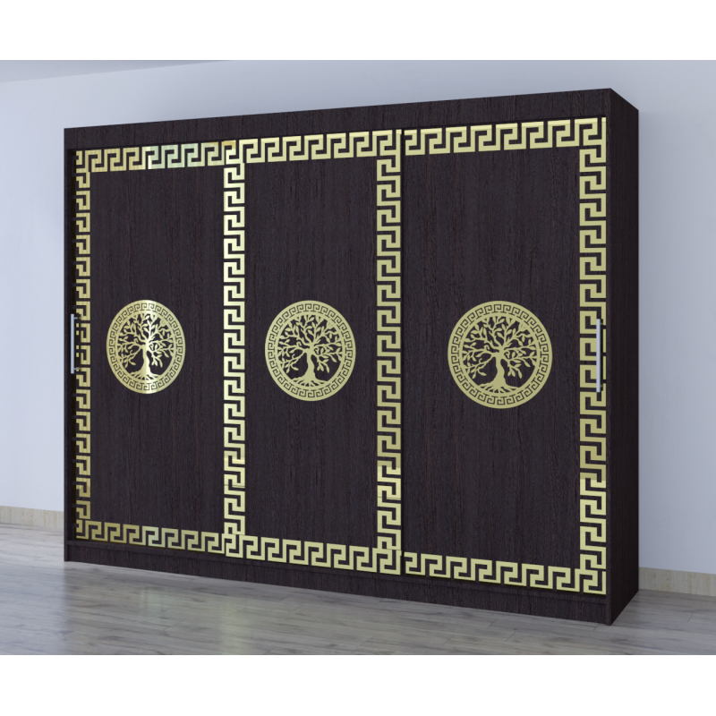 Dulap Dormitor Clara Wenge 250 x 200 cm cu usi Glisante Wenge