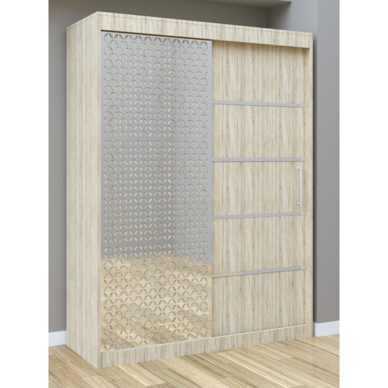 Dulap Dormitor Matei Silver 150 cm Stejar Sonoma cu usi Sonoma
