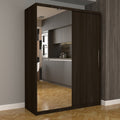Dulap Dormitor Nova Eco 150 cm x 200 cm, cu oglinda, wenge cu usi glisante wenge
