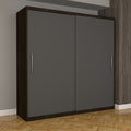 Dulap Dormitor Nova Eco 200 cm x 200 cm fara oglinda, wenge cu usi glisante gri