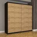 Dulap Dormitor Nova Eco 200 cm x 200 cm fara oglinda, wenge cu usi glisante oak craft gold