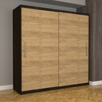 Dulap Dormitor Nova Eco 200 cm x 200 cm fara oglinda, wenge cu usi glisante oak craft gold