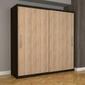 Dulap Dormitor Nova Eco 200 cm x 200 cm fara oglinda, wenge cu usi glisante sonoma