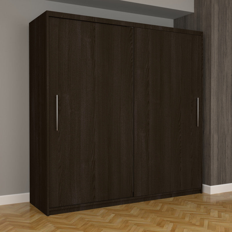 Dulap Dormitor Nova Eco 200 cm x 200 cm fara oglinda, wenge cu usi glisante wenge