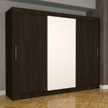 Dulap Dormitor Nova Eco 250 cm x 200 cm , fara oglinda , wenge cu usi glisante wenge alb