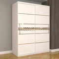 Dulap Dormitor Nova Gold 150 cm x 200 cm fara oglinda Alb cu usi glisante Albe
