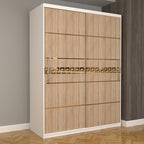 Dulap Dormitor Nova Gold 150 cm x 200 cm fara oglinda Alb cu usi glisante Sonoma