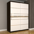 Dulap Dormitor Nova Gold 150 cm x 200 cm fara oglinda Magia cu usi glisante Albe