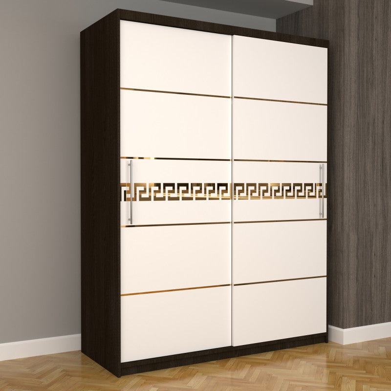 Dulap Dormitor Nova Gold 150 cm x 200 cm fara oglinda Magia cu usi glisante Albe