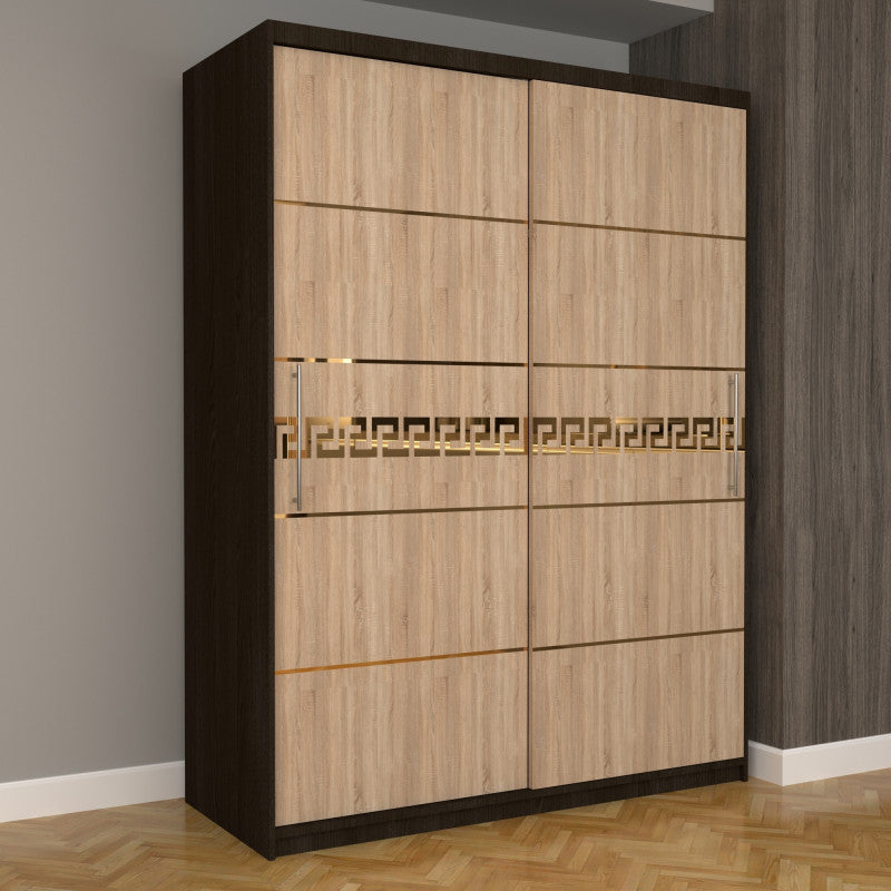 Dulap Dormitor Nova Gold 150 cm x 200 cm fara oglinda Magia cu usi glisante Sonoma