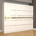 Dulap Dormitor Nova Gold 250 cm x 200 cm Fara oglinda Alb cu usi Glisante Albe