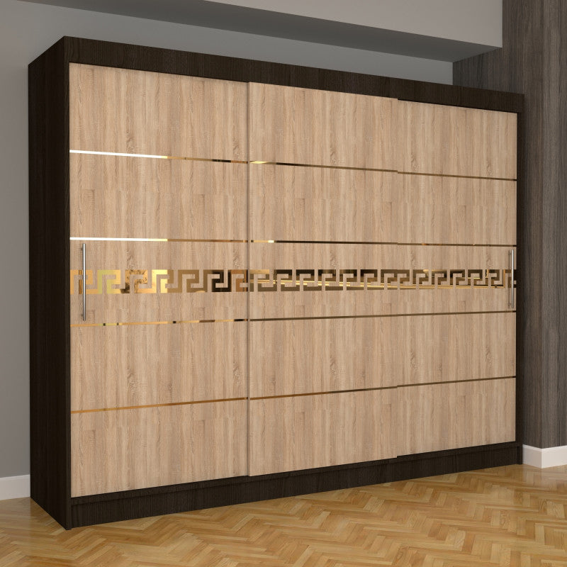 Dulap Dormitor Nova Gold 250 cm x 200 cm Fara oglinda Magia cu usi Glisante Sonoma