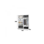 Dulap Dormitor Nova Plus 150 cm x 200 cm, fara oglinda, alb cu usi glisante sonoma