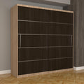Dulap Dormitor Nova Plus 200 cm x 200 cm, fara oglinda, sonoma cu usi glisante wenge
