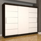 Dulap Dormitor Nova Plus 250 cm x 200 cm , fara oglinda , wenge cu usi glisante albe