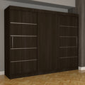 Dulap Dormitor Nova Plus 250 cm x 200 cm , fara oglinda , wenge cu usi glisante wenge