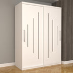 Dulap Dormitor Nova Ultra 150 cm x 200 cm , fara oglinda , alb cu usi glisante albe