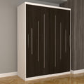 Dulap Dormitor Nova Ultra 150 cm x 200 cm , fara oglinda , alb cu usi glisante wenge