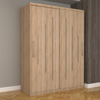 Dulap Dormitor Nova Ultra 150 cm x 200 cm , fara oglinda , sonoma cu usi glisante sonoma