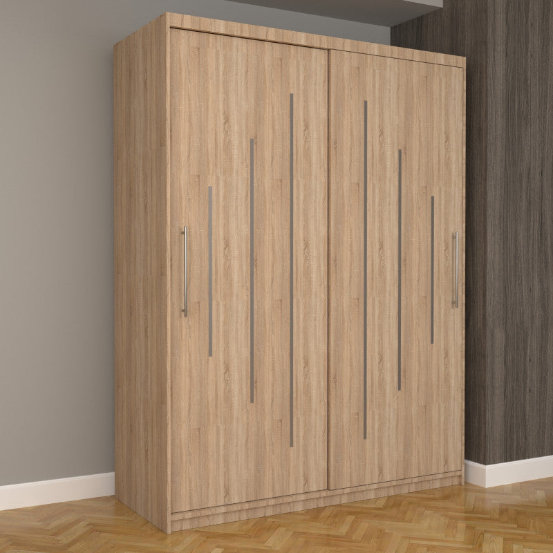 Dulap Dormitor Nova Ultra 150 cm x 200 cm , fara oglinda , sonoma cu usi glisante sonoma