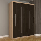 Dulap Dormitor Nova Ultra 150 cm x 200 cm , fara oglinda , sonoma cu usi glisante wenge