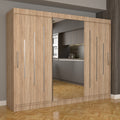 Dulap Dormitor Nova Ultra 250 cm x 200 cm , cu oglinda , sonoma cu usi glisante sonoma