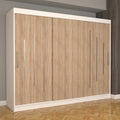 Dulap Dormitor Nova Ultra 250 cm x 200 cm , fara oglinda , alb cu usi glisante sonoma
