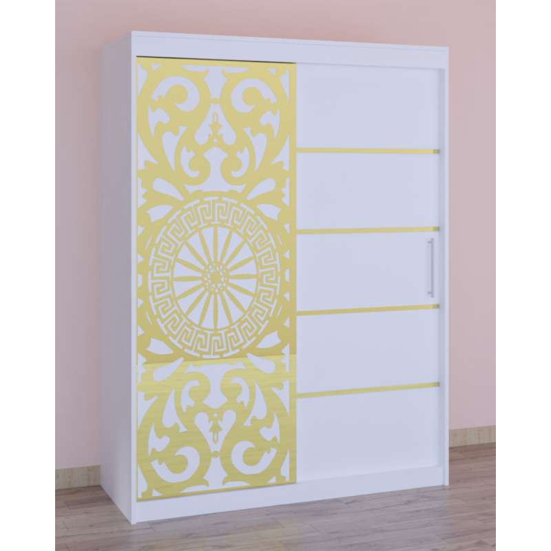 Dulap Dormitor Stefan Cod122 Alb cu usi glisante Albe 150 cm x 200 cm