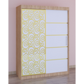 Dulap Dormitor Stefan Cod129 Sonoma cu usi glisante Albe 200 cm x 200 cm
