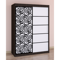 Dulap Dormitor Stefan Cod129 Wenge cu usi glisante Albe 200 cm x 200 cm