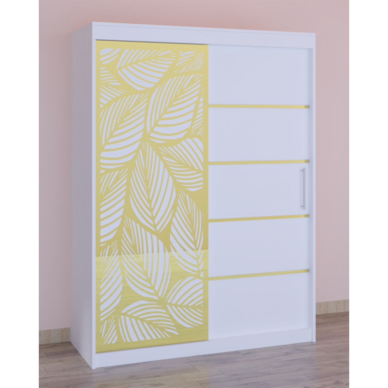 Dulap Dormitor Stefan Cod134 Alb cu usi glisante Albe 150 cm x 200 cm