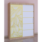 Dulap Dormitor Stefan Cod134 Sonoma cu usi glisante Albe 150 cm x 200 cm