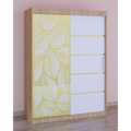 Dulap Dormitor Stefan Cod134 Sonoma cu usi glisante Albe 200 cm x 200 cm