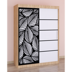 Dulap Dormitor Stefan Cod135 Sonoma cu usi glisante Albe 200 cm x 200 cm